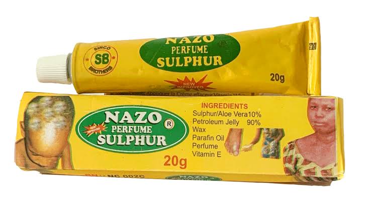 Nazo Perfume Sulphur – Skin‑Care Sulfur Balm with Vitamin E for Eczema, Pimples & Dandruff Sources